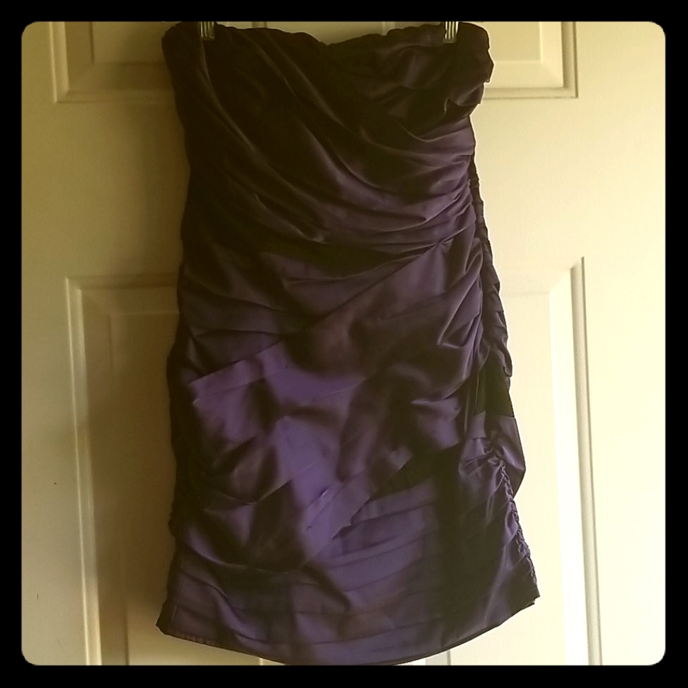 Express Strapless Ruched Mini Dress